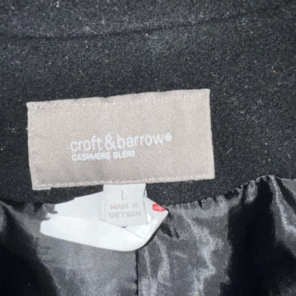 Croft & Barrow Classic Black Pea Coat - Picture 6 of 8